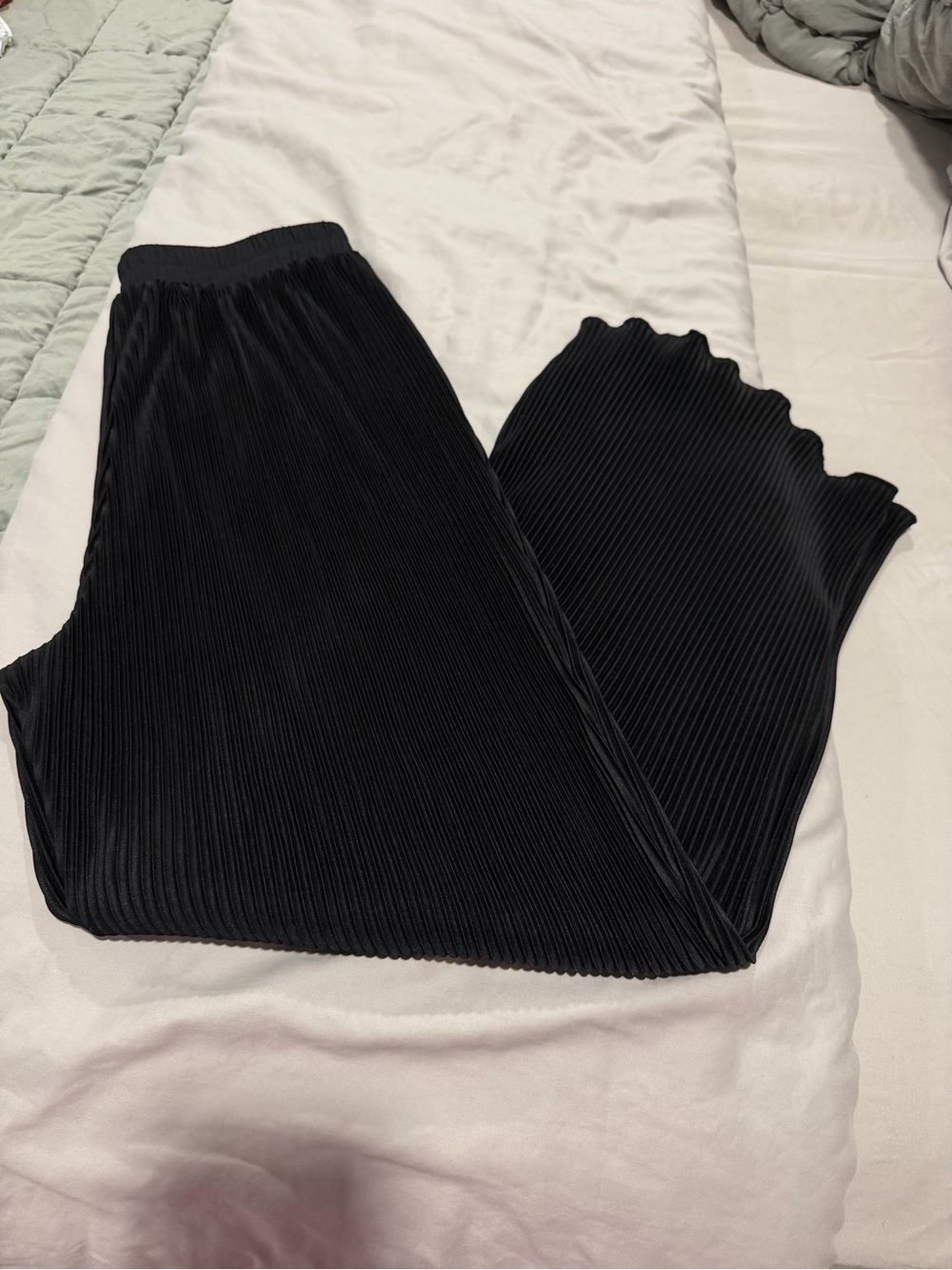 Wide-Leg Palazzo Pants — Black